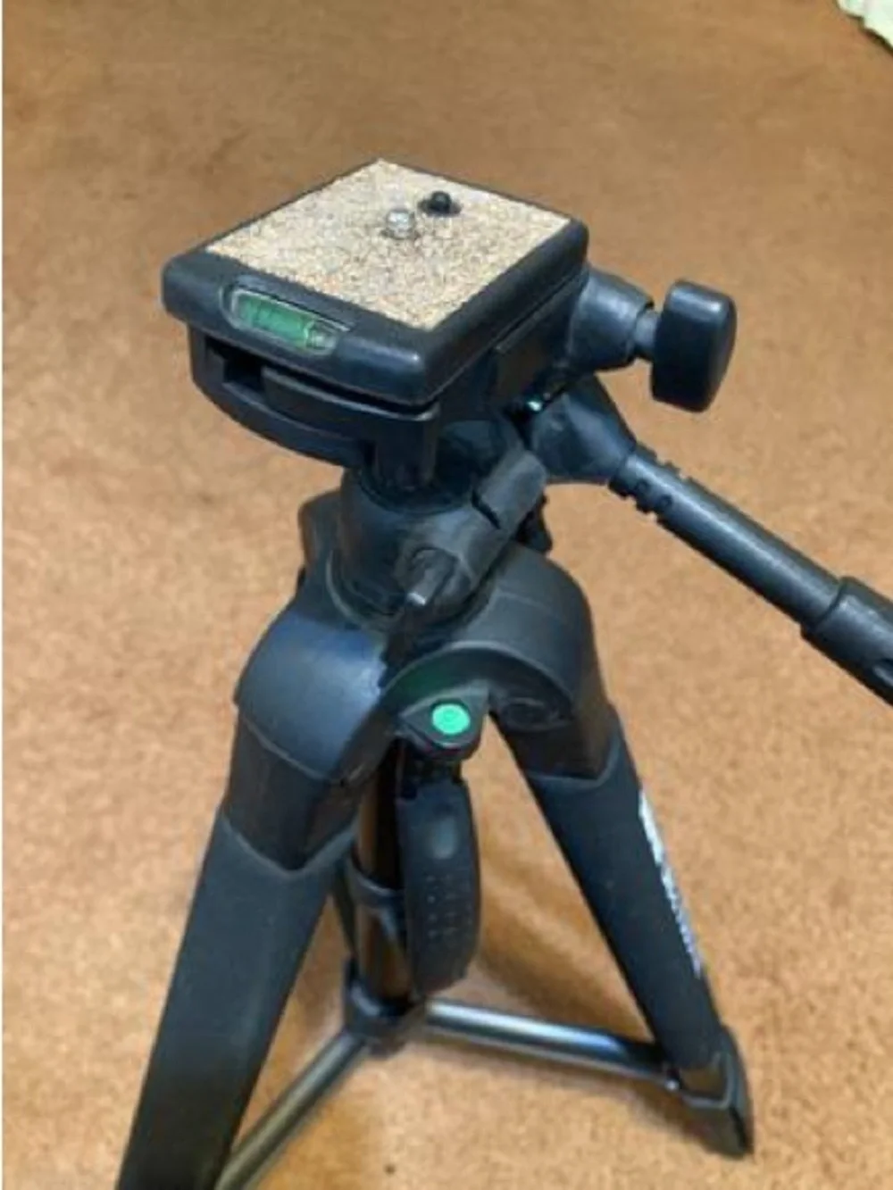 Black Camera Tripod with 3-Way Pan Head and Quick-Release Plate